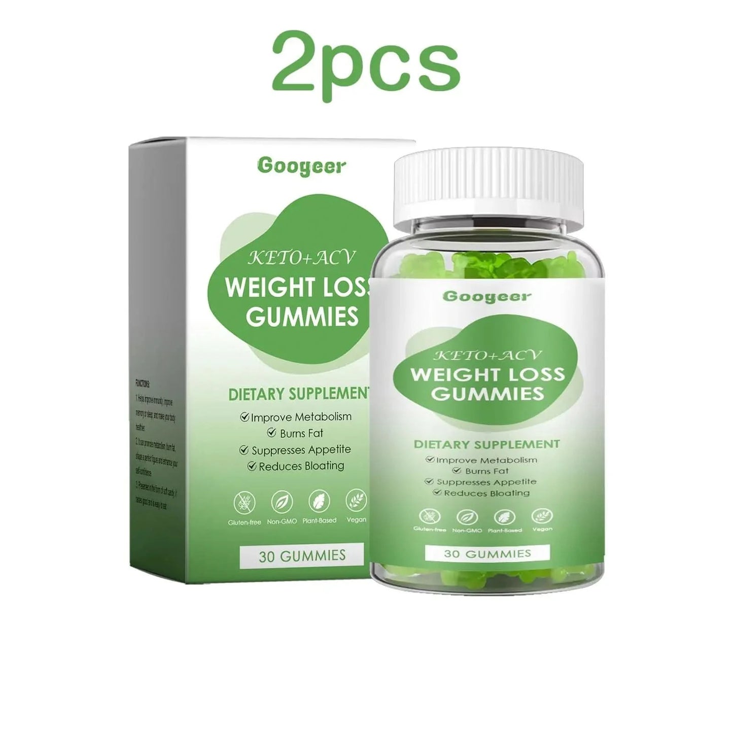 Googeer 30pcs Slimming Body Gummies Fat Burner Energy Support Dietary Supplement Fruit Flavor Anti Cellulite Weight Loss Gummies - M & M Global