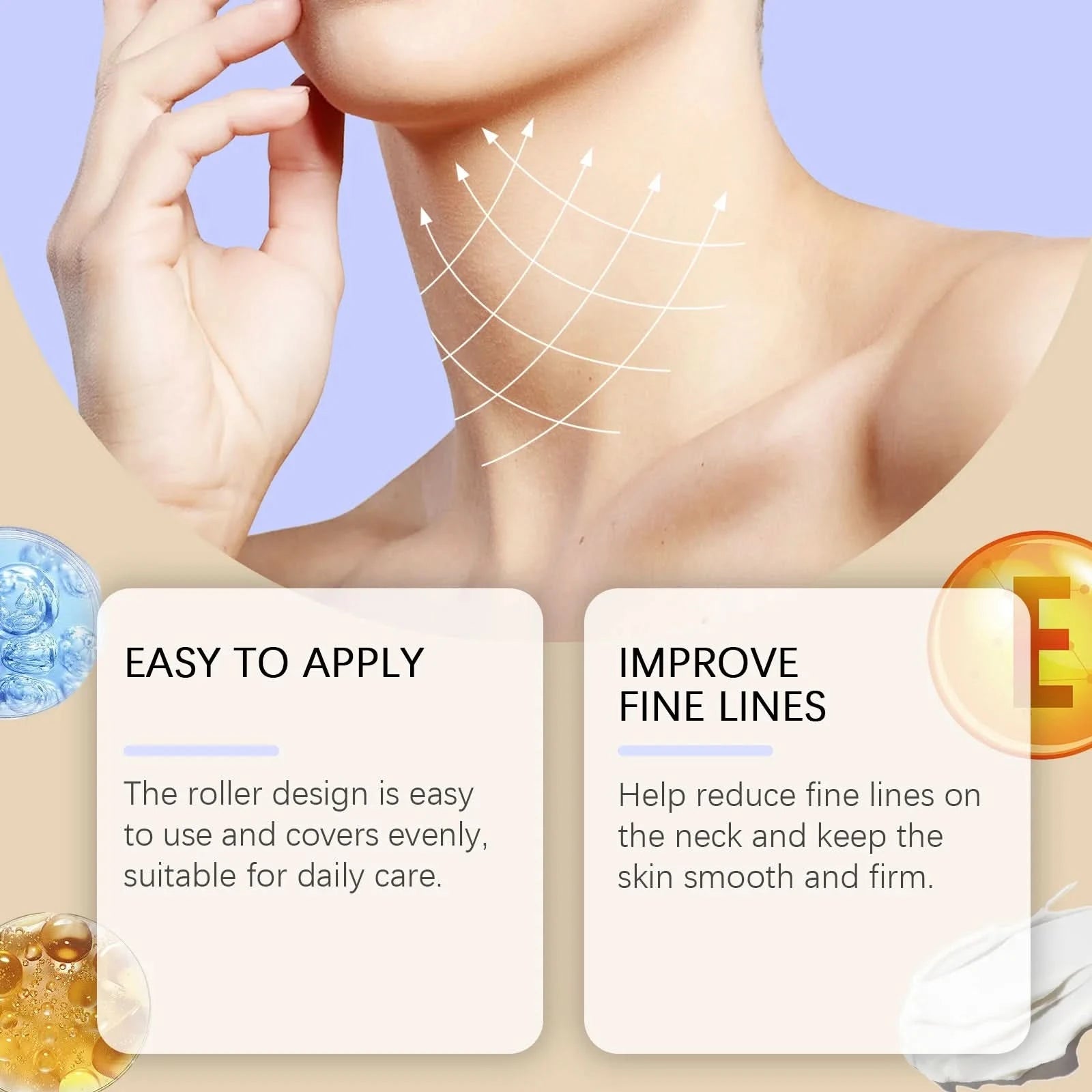 Hoygi 120g Neck Firming Roller Cream Eliminate Neck Fine Lines Moisturizing Shaping Beauty Neck  Remove Double Chin Roller Cream - M & M Global