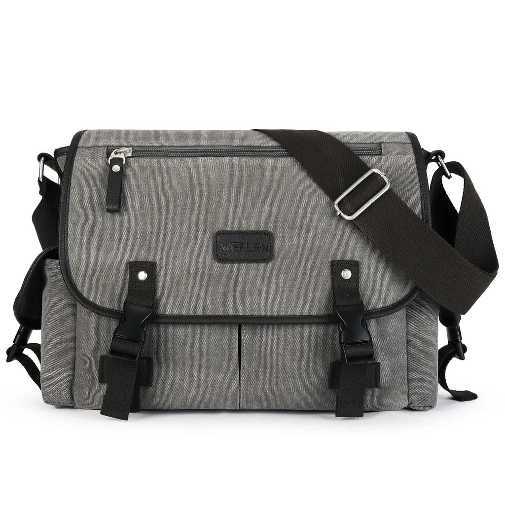 Messenger Bag for Men Retro Canvas Satchel Casual Briefcases Laptop Bag Fit 13Inch,Water Resistant Crossbody College Satchel Bag - M & M Global