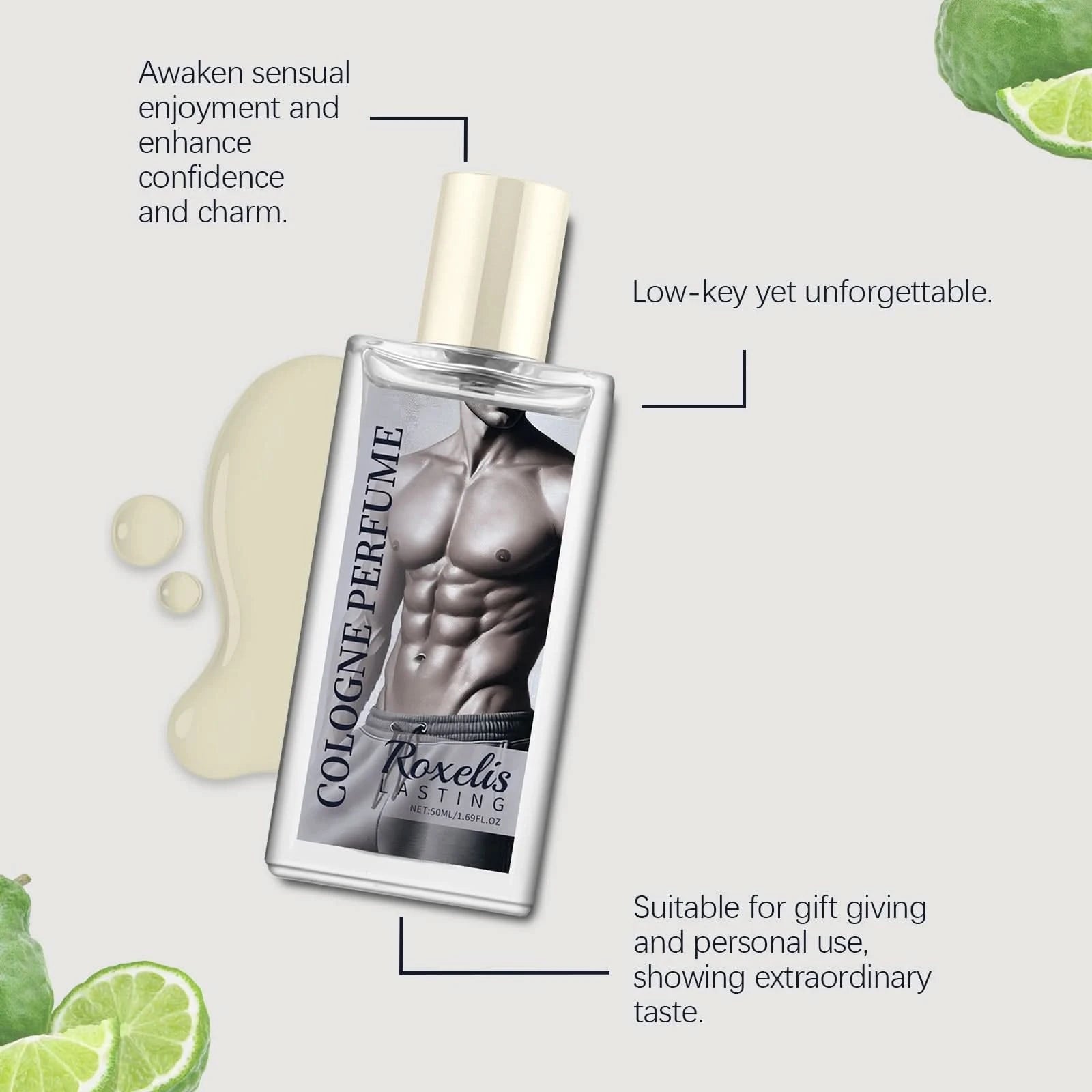 Roxelis 50ml Cologne Pheromone Men Perfume Spray Charming Elegant Cologne Odor Remove Dating Flirt Atmosphere Glamour Perfume - M & M Global