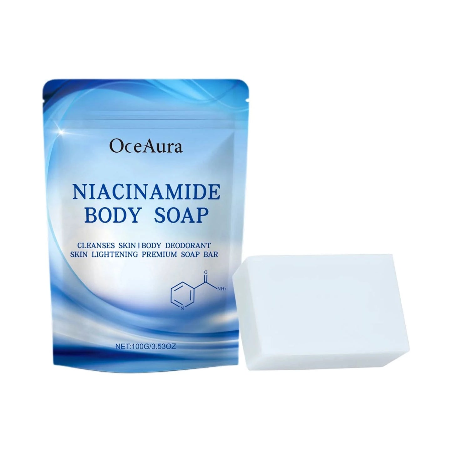Oceaura Niacinamide Body Soap Bar Gentle Cleaning Dirts Improve Dullness Balance Skin Tone Smoothing Glowing Body Cleaning Soap - M & M Global
