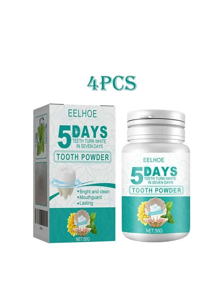 Eelhoe 50g 5 Days Teeth Whitening Powder Tooth Cleaning Oral Hygiene Remove Stains Tartar Plaque Brighten Dental Cleaning Powder - M & M Global