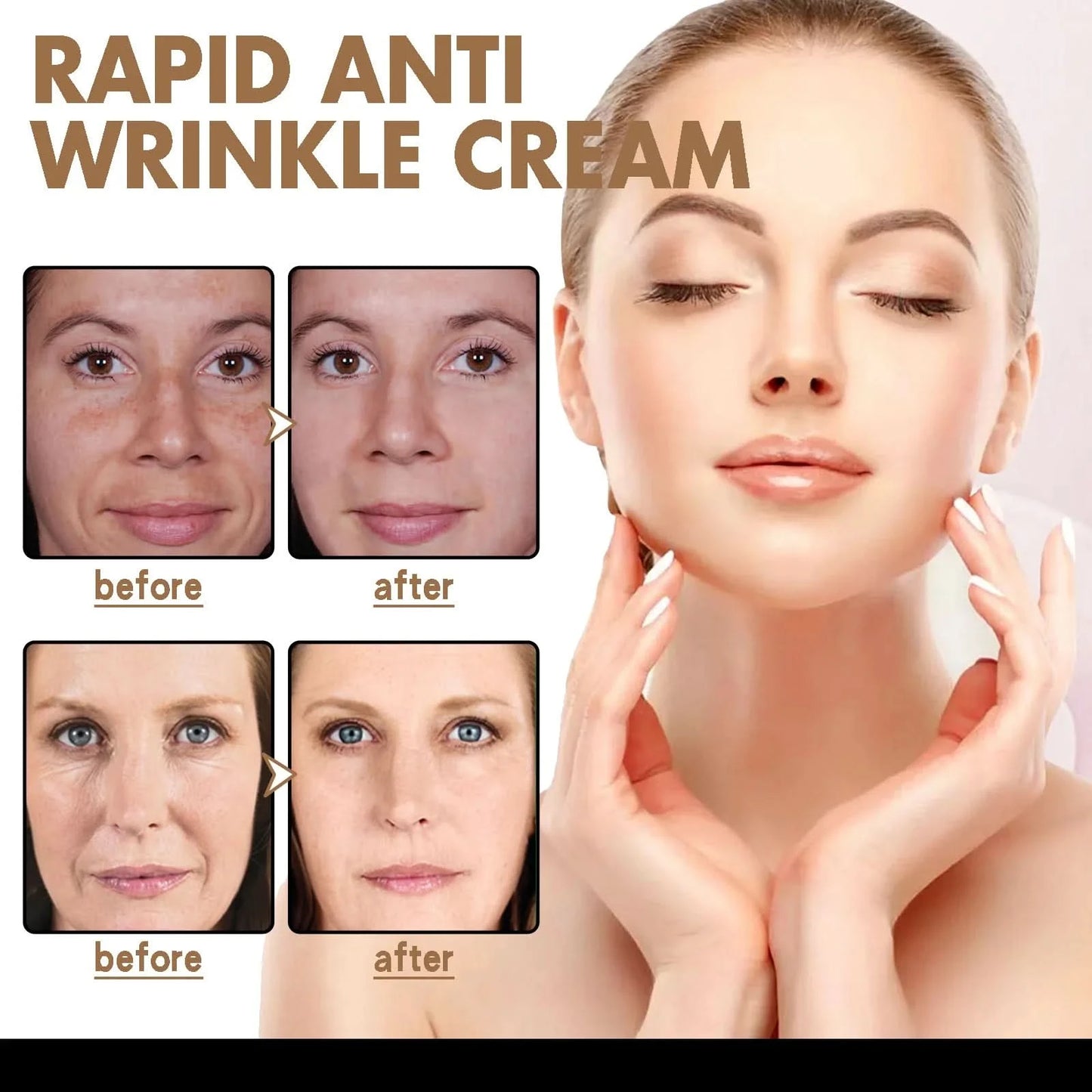 Hoygi 50ml Rapid Anti Wrinkle Cream Instant Remove Wrinkles Fine Line Moisturize Firming Face Hydrating Brightening Facial Cream - M & M Global
