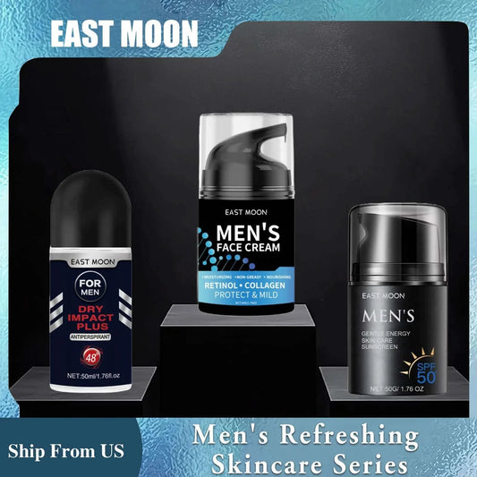 East Moon Men's Skincare Series Isolation Uv Protection Retinol Face Moisture Fresh Roller Oil Control Repair Redness Sunscreen - M & M Global