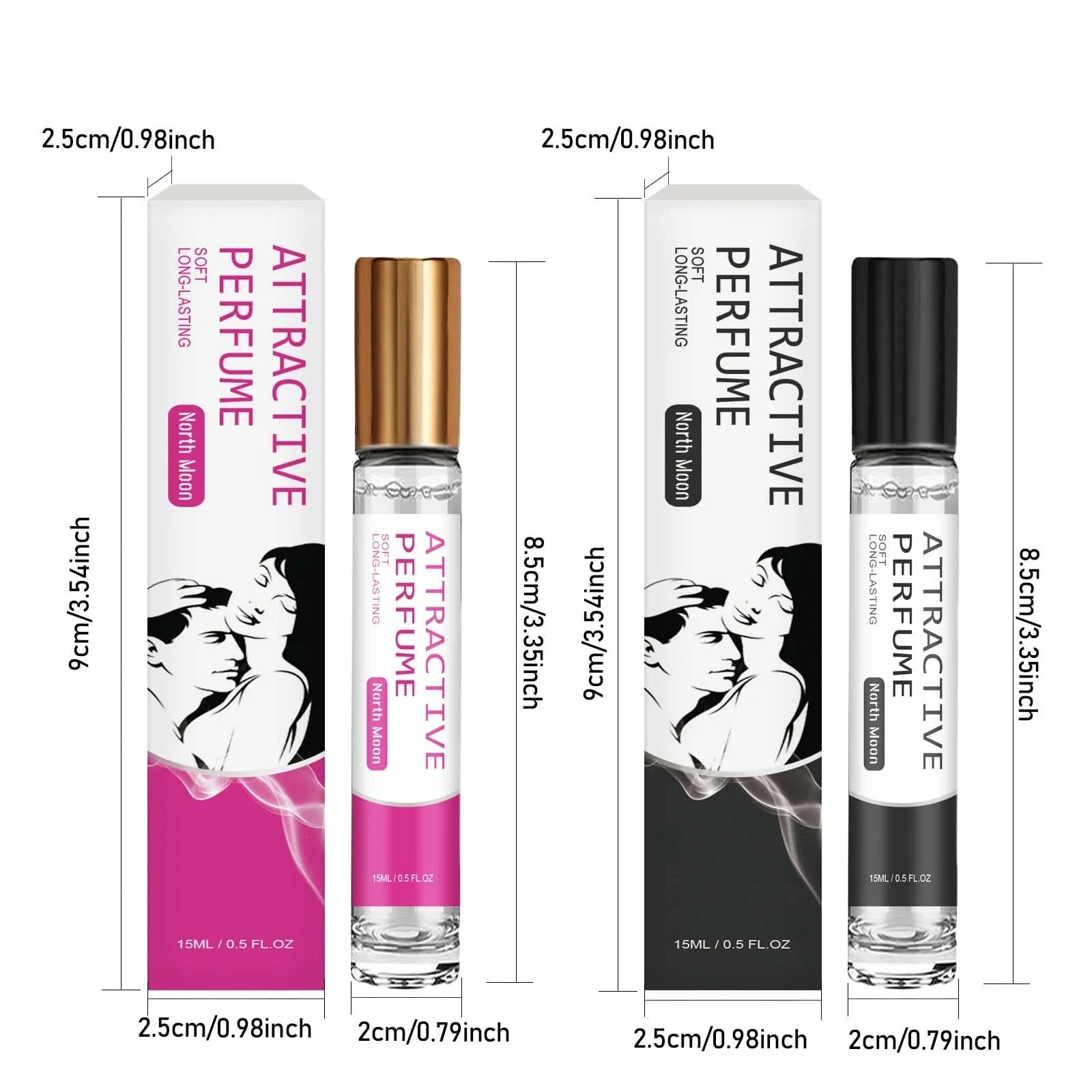 North Moon 15ml Pheromone Perfume Oil Roller Ball Long Lasting Flirting Freshing Fragrance Daliy Dating Attract Charming Perfume - M & M Global