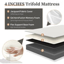 JHK Three Fold Portable Floor Bed,Certified By CertiPUR-US,Suitable For Travel,Camping,And Yoga,Soft Touch And Flexible Zipper