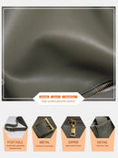 Zency Women's Messenger Bag Soft Genuine Leather Crossbody Bag Satchel Large Capacity Pockets Designer Dark Green Handbag - M & M Global