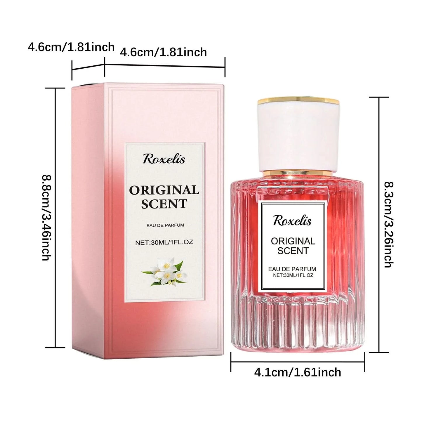 Roxelis 30ml Jasmine Pheromone Perfume Long Lasting Scent Sexy Floral Daily Dating Attracting Flirting Mist Body Aroma Perfume - M & M Global