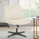JHK Cross Legged Office Living Room Rocking Gaming Chair Armless Wide Desk Adjustable Swivel Fabric Task Vanity Home Office