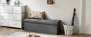 JHK Living Room Hidden Storage Footstool Toy Box Bedroom Bench Linen Fabric Easy Assemble Strong Load-bearing Capacity Stool