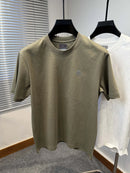 Brand Men's Summer New Silk Cotton Tshirt Designer Fashion Custom Badge Design Short Sleeve High Quality Ice Silk Elastic Tshirt
