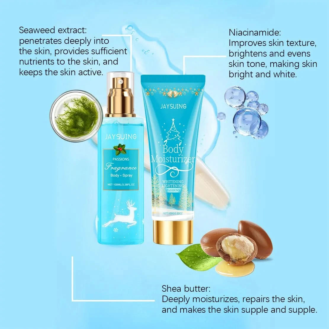 Jaysuing 200ml Scented Moisturizing Cream Spray Long Lasting Fragrance Body Lotion Moisturizing Deodorant Portable Aroma Refresh - M & M Global