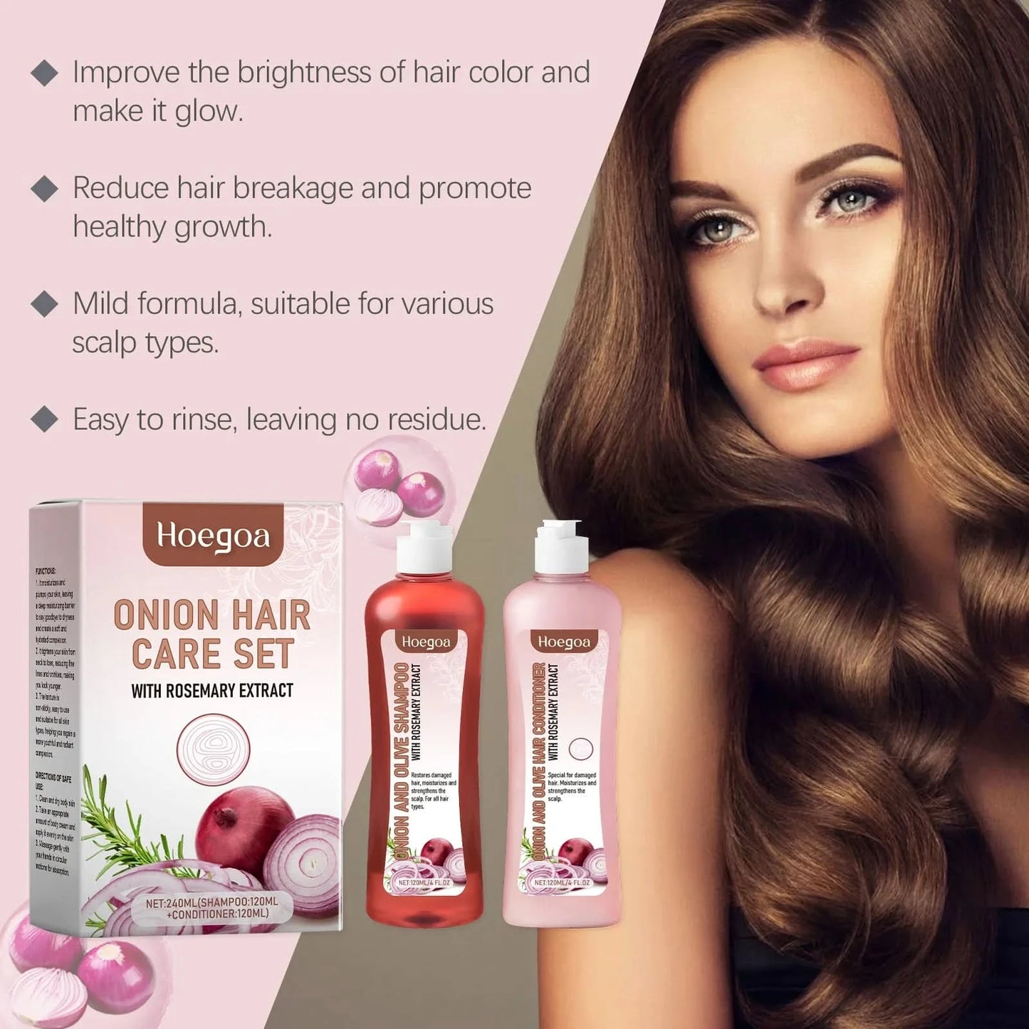 Hoegoa Natural Hair Care Set Nourishing Scalp Strengthening Hair Roots Deep Cleaning Dirt Oil Control Smoothing Hair Wash Set - M & M Global