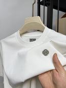 Brand Men's Summer New Silk Cotton Tshirt Designer Fashion Custom Badge Design Short Sleeve High Quality Ice Silk Elastic Tshirt