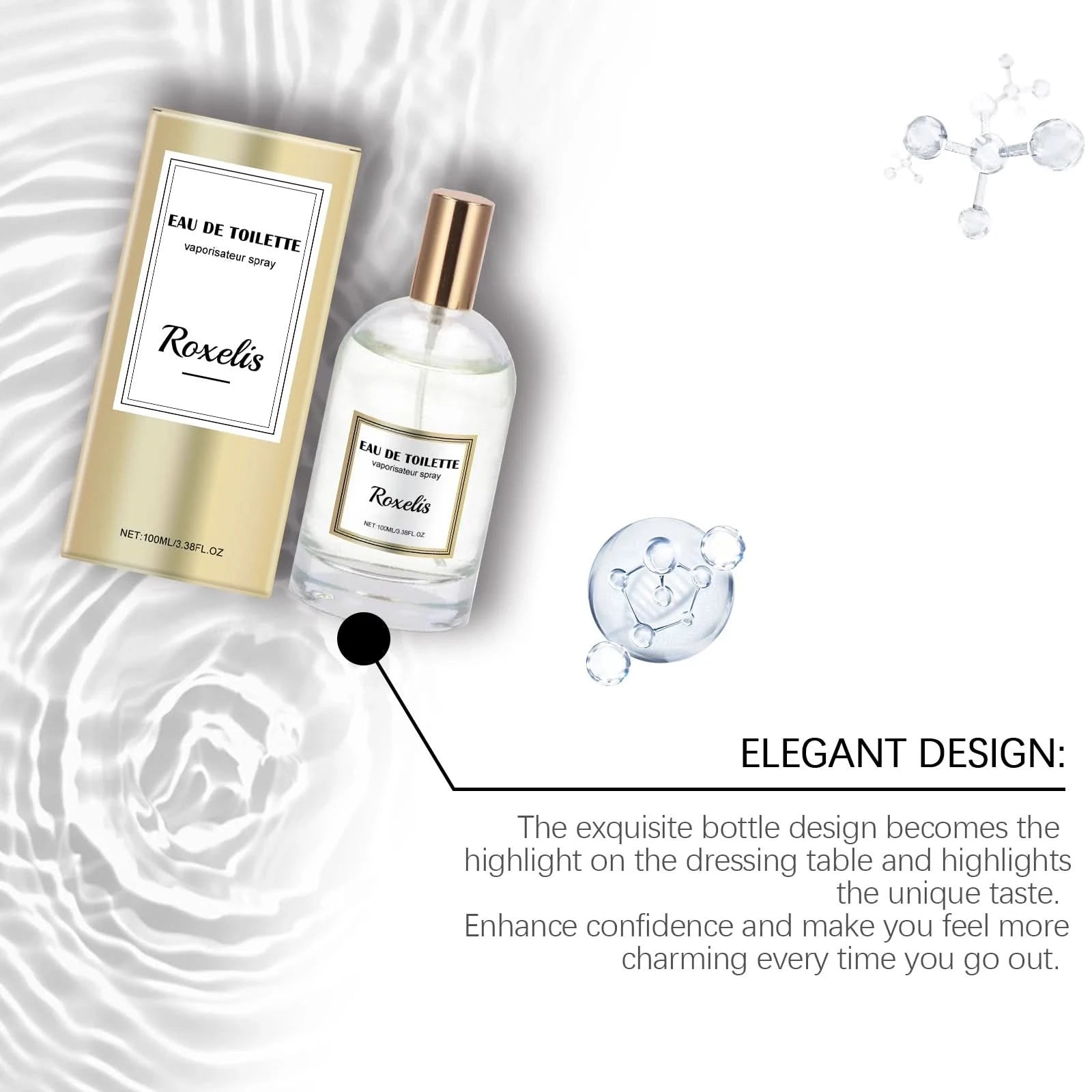 Roxelis 100ml Cologne Charming Perfume Woman Fragrance Lasting Freshing Body Romantic Lady Pheromone Scent Dating Flirt Perfume - M & M Global