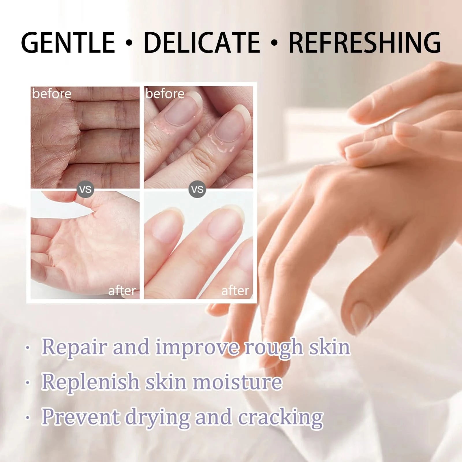 Oceaura Lilac Scent Hand Cream Anti Cracking Improve Rough Skin Prevent Dryness Refreshing Non-sticky Goat Milk Hand Care Cream - M & M Global