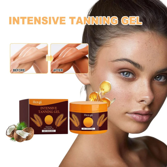 Hoygi 150g Sunless Tanning Gel Self Tanner Face Body Natural Tanning Accelerator Bronzer Moisturizing Sunbed Self Fake Tan Gel - M & M Global