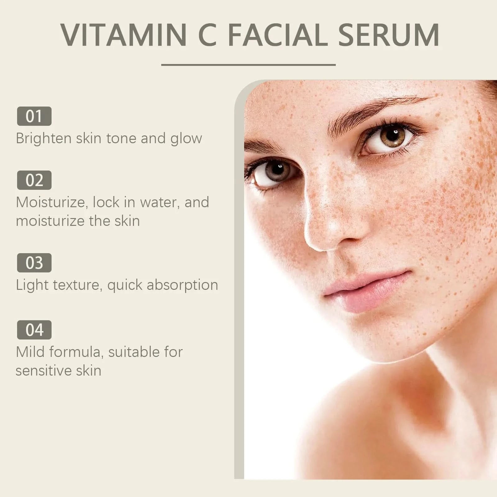 Hoygi 30ml Vitamin C Glowing Facial Serum Dark Spots Remover Melanina Moisturizing Nourish Brightening Facial Repair Skin Serum - M & M Global