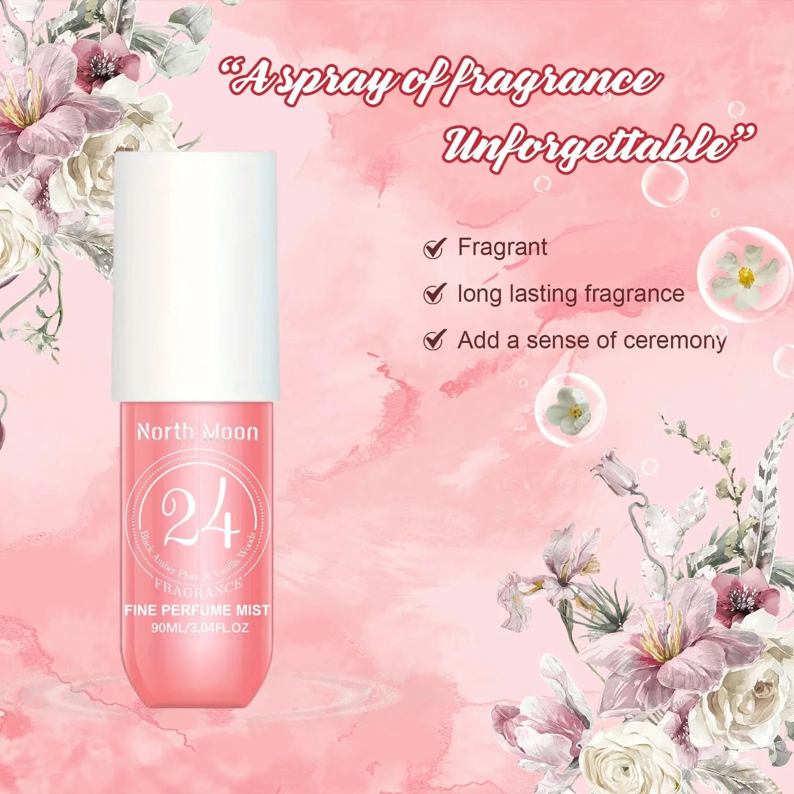 North Moon Brazilian Perfume Spray Air Freshener Floral Scent Long Lasting Fragrance Romantic Dating Flirting Pheromone Perfume - M & M Global