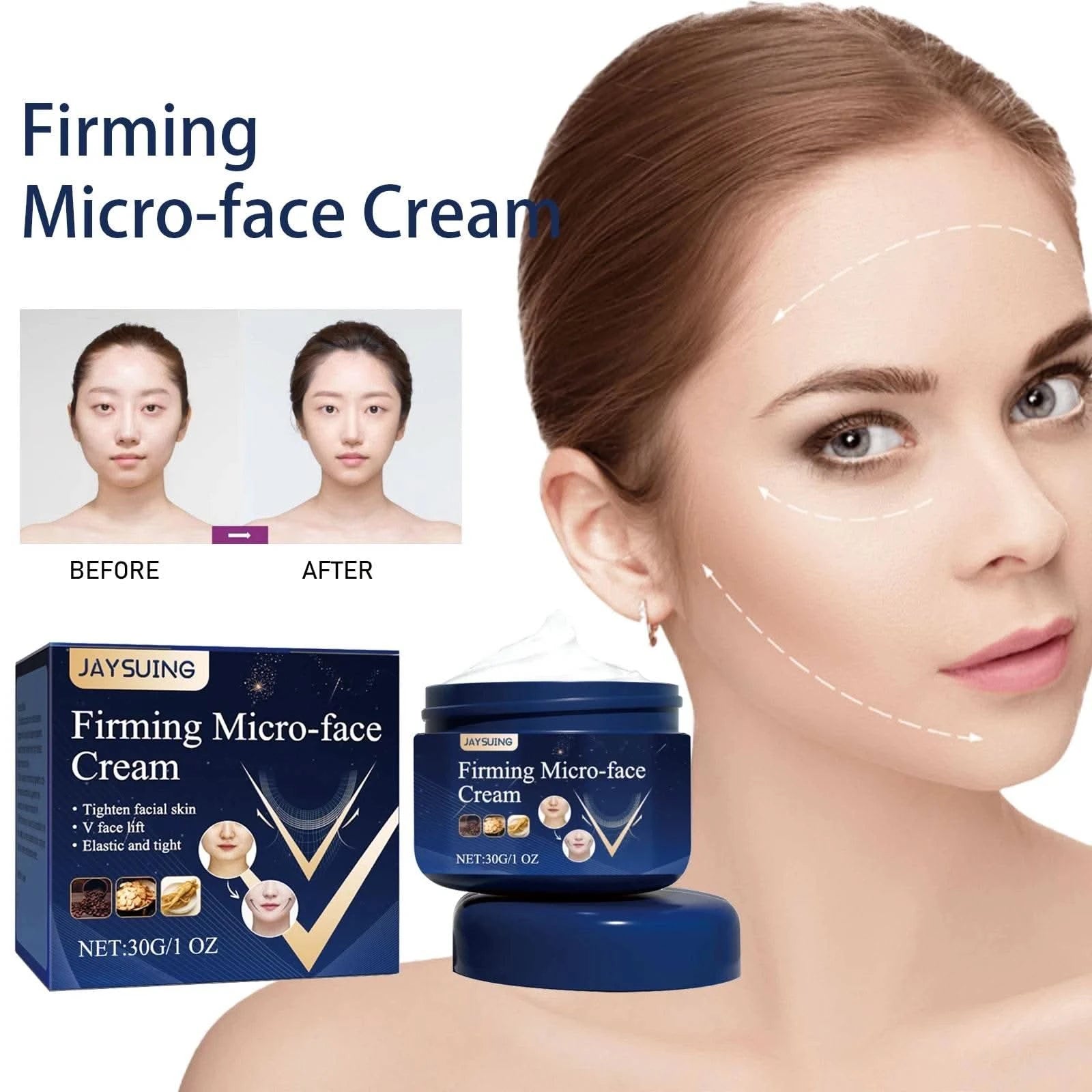 Anti-Wrinkle Micro-face Cream Moisturizer Nourishing Skin Improve Anti-aging Fade Fine Lines V Face Firming Massage Cream - M & M Global