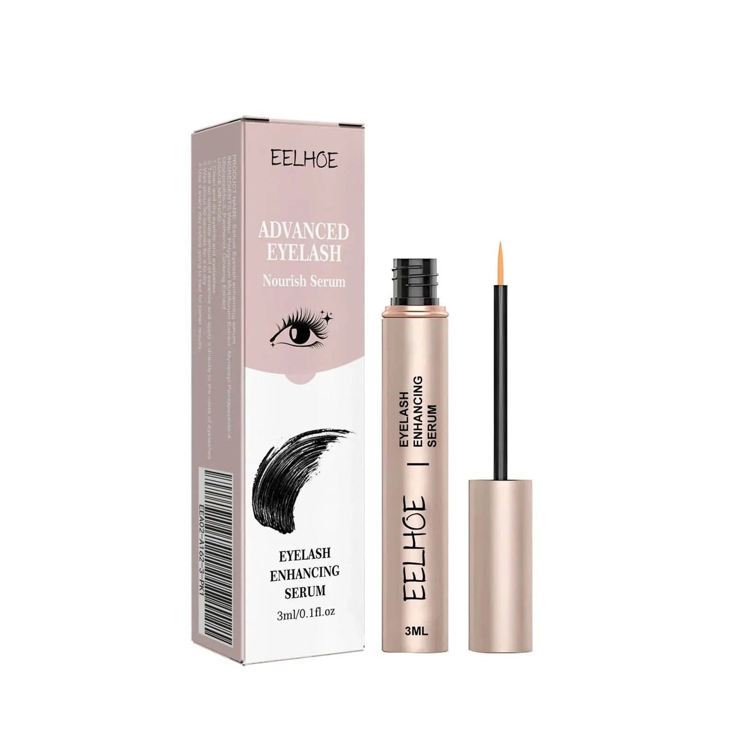 Eelhoe 3ml Eyelash Growth Serum Strengthen Eye Lash Curl Lengthening Makeup Enhancer Lash Eyebrow Fuller Thicken Eyelash Serum - M & M Global