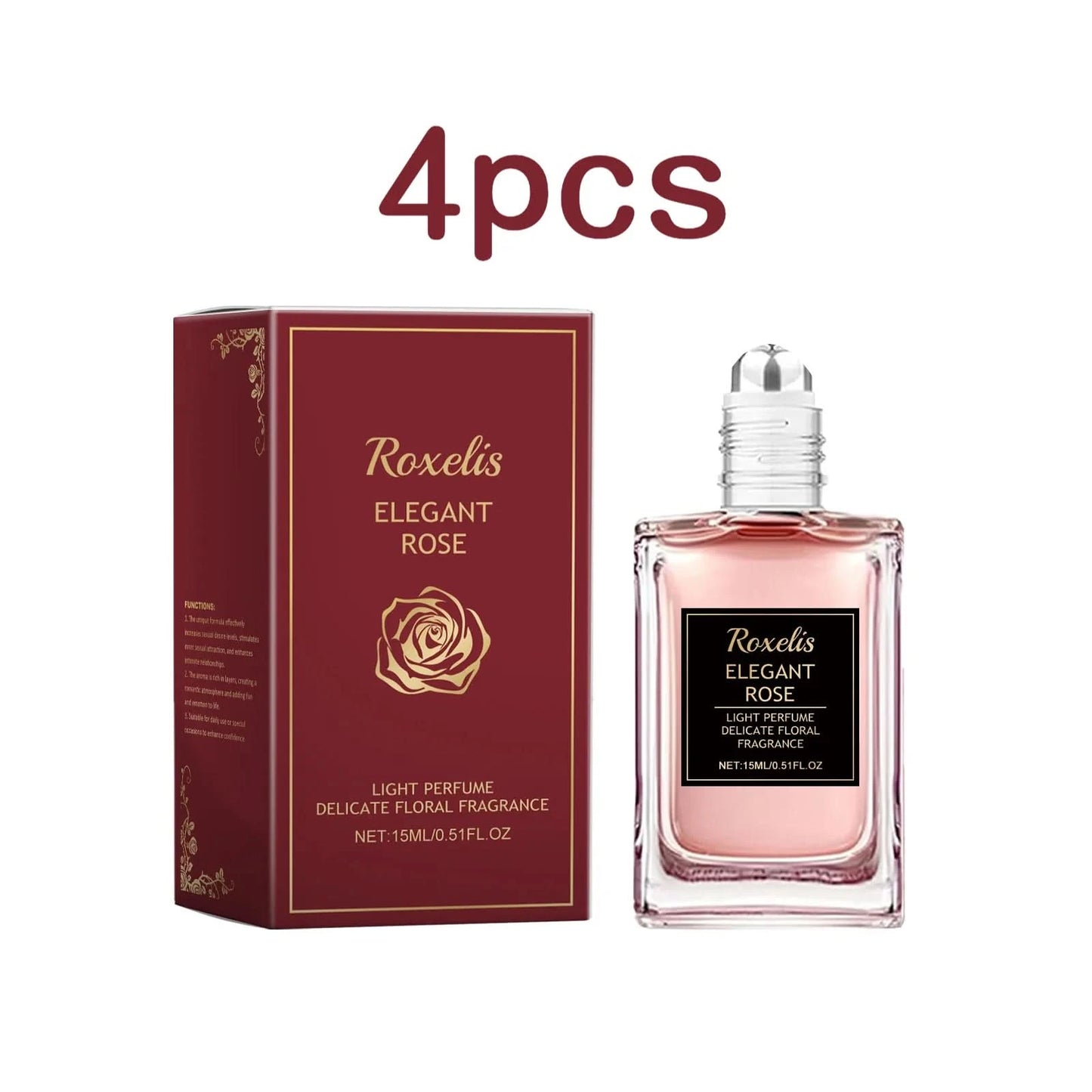 Roxelis 15ml Rose Perfume Roller Ball Pheromone Charming Floral Scent Lasting Fragrance Elegant Lady Romantic Dating Perfume - M & M Global