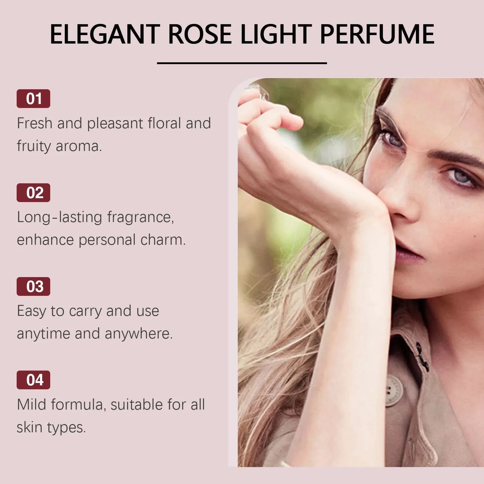 Roxelis 15ml Rose Perfume Roller Ball Pheromone Charming Floral Scent Lasting Fragrance Elegant Lady Romantic Dating Perfume - M & M Global