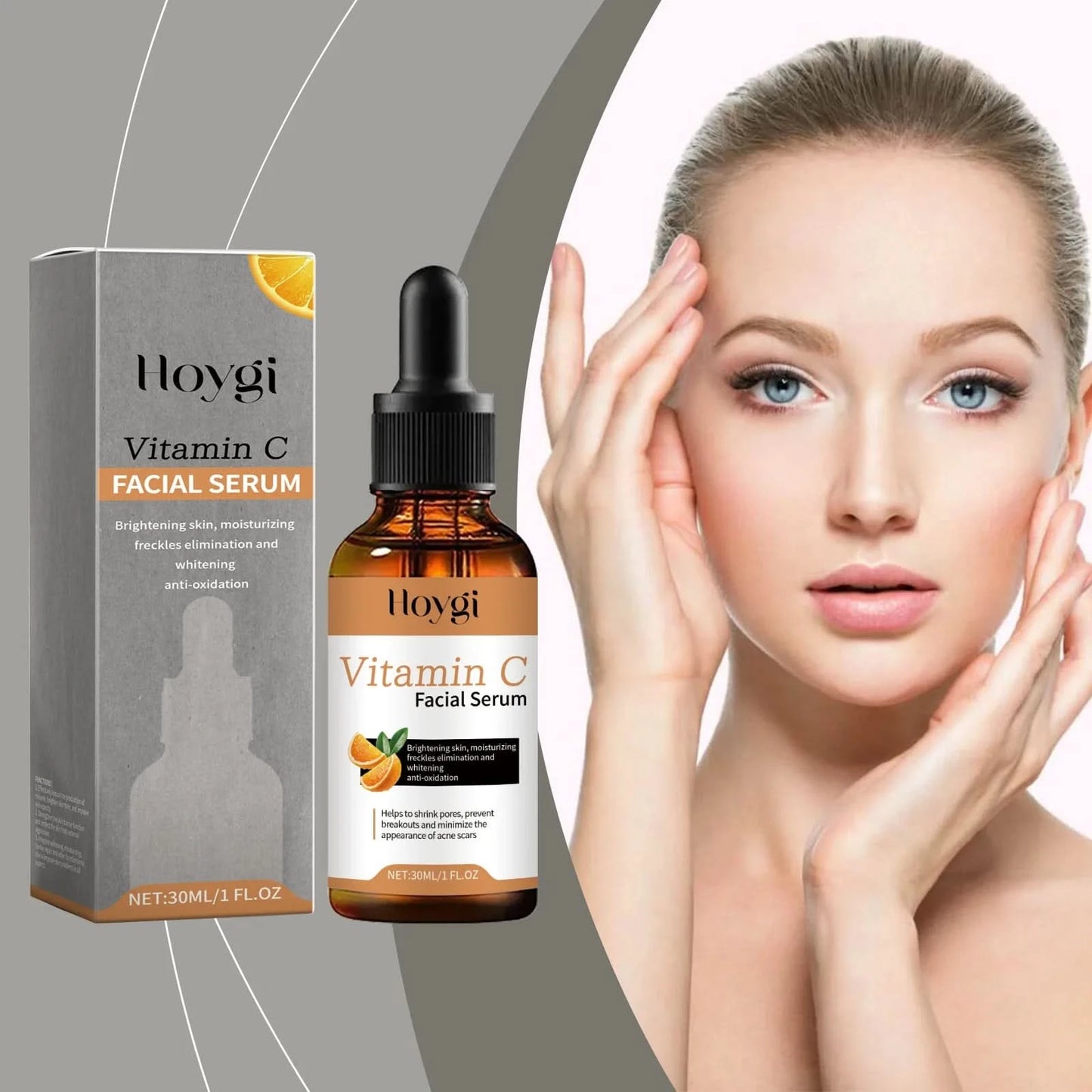 Hoygi 30ml Vitamin C Glowing Facial Serum Dark Spots Remover Melanina Moisturizing Nourish Brightening Facial Repair Skin Serum - M & M Global