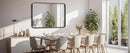 Matte Metal Framed Bathroom Mirror for Wall,Vanity Rectangle Rounded Corner Tempered Glass Mirror,Clear Reflection,Modern