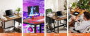JHK Computer Desk With Drawers 55 Inch Home Office Desk Writing Desk Work Desk PC Table Study Desk With 2-Tier Drawers