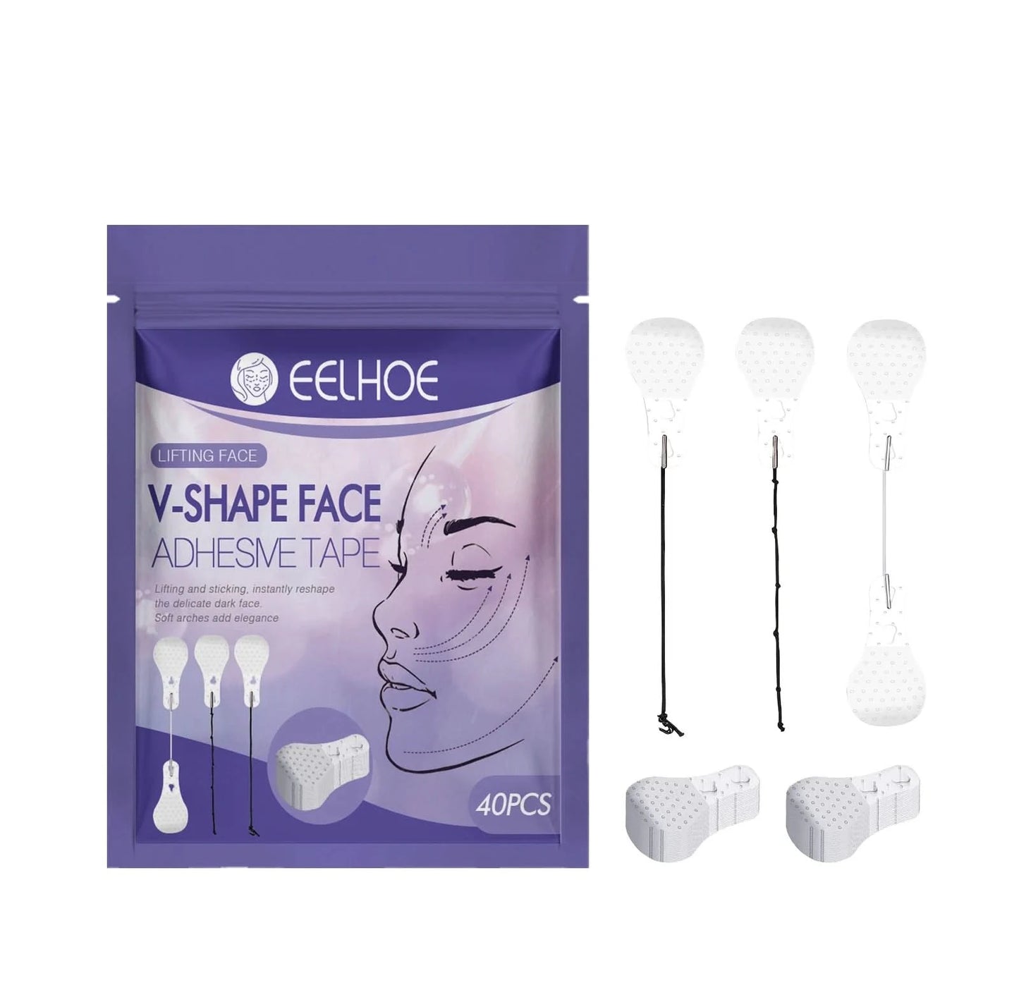 EELHOE V-shaped Lifting Face Patch for Facial Lifting Tightening Chin Reducing Fine Lines Shaping V-shaped Melon Seed Face Patch - M & M Global