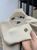 Brand Men's Summer New Silk Cotton Tshirt Designer Fashion Custom Badge Design Short Sleeve High Quality Ice Silk Elastic Tshirt