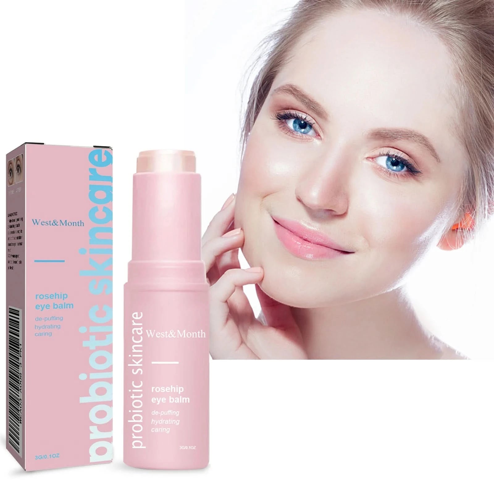 Rosehip Brightening Eye Balm Glowing Repair Under Eye Cream Stick For Instant Wrinkle Eye Bags Dark Circles Puffiness Removal - M & M Global