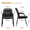 JHK Leather Waiting Room Chairs No Wheels,Guest Chair with Padded Arm Office Guest Chair Conference Room Lobby Table