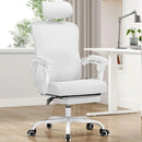 Office Chair: High Back Ergonomic W/ 3D Adjustable Lumbar, Headrest, Footrest, Reclining Mesh & Linkage Armrest