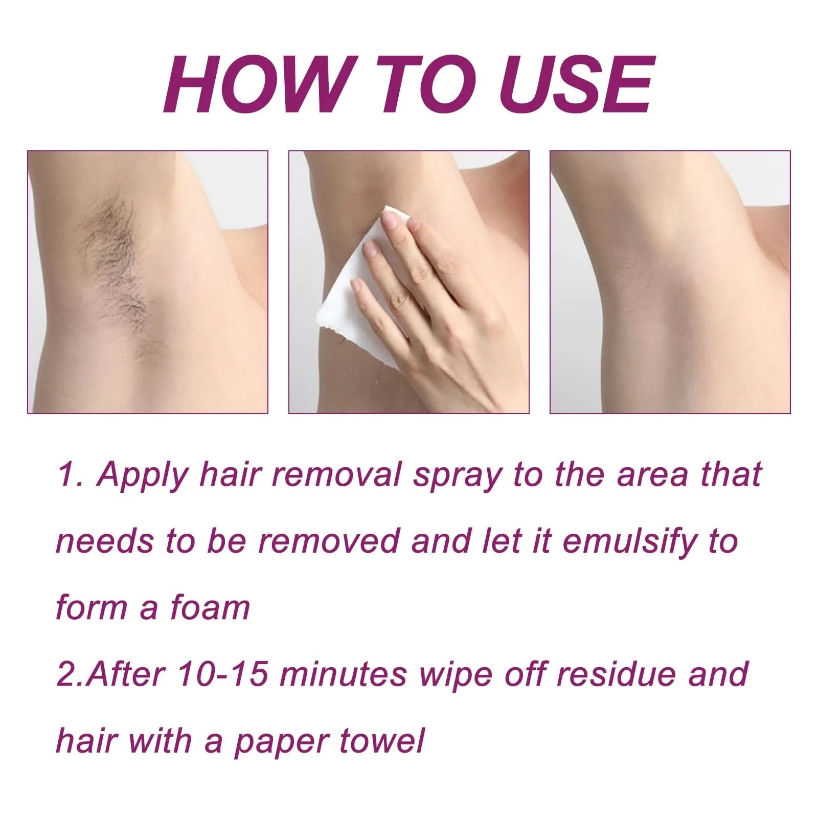 Oceaura Hair Removal Spray Painless Quick Smoothing Skin Silky Beauty Body Delay Growth Hair Removal Mist for Armpit Leg Bikini - M & M Global
