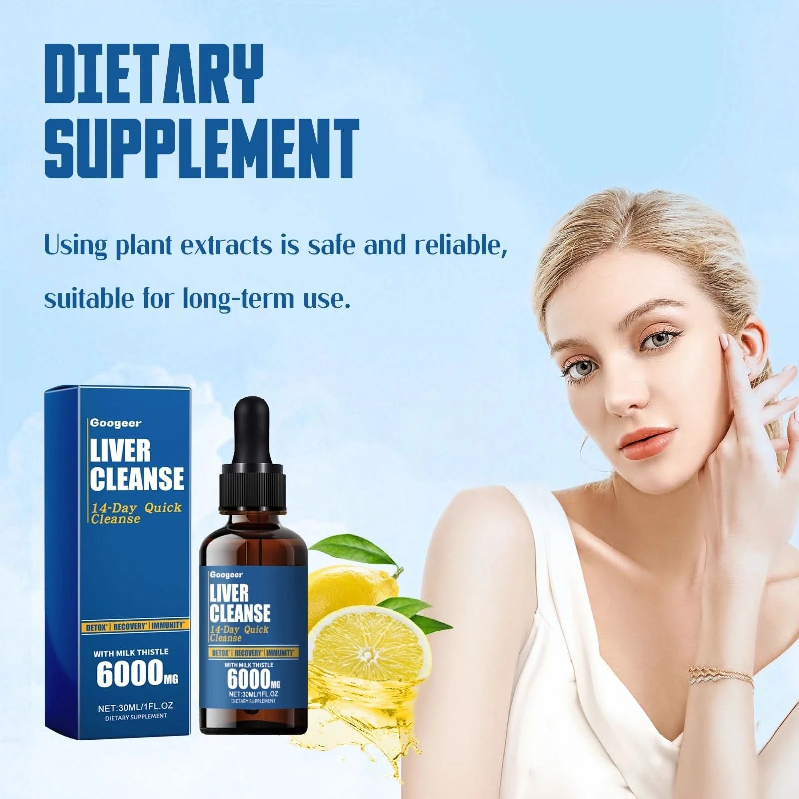 Googeer 30ml Dietary Supplement Drops Support Immunity Relieve Fatigue Stress Relaxing Body Liver Healthy Care Oral Drops - M & M Global