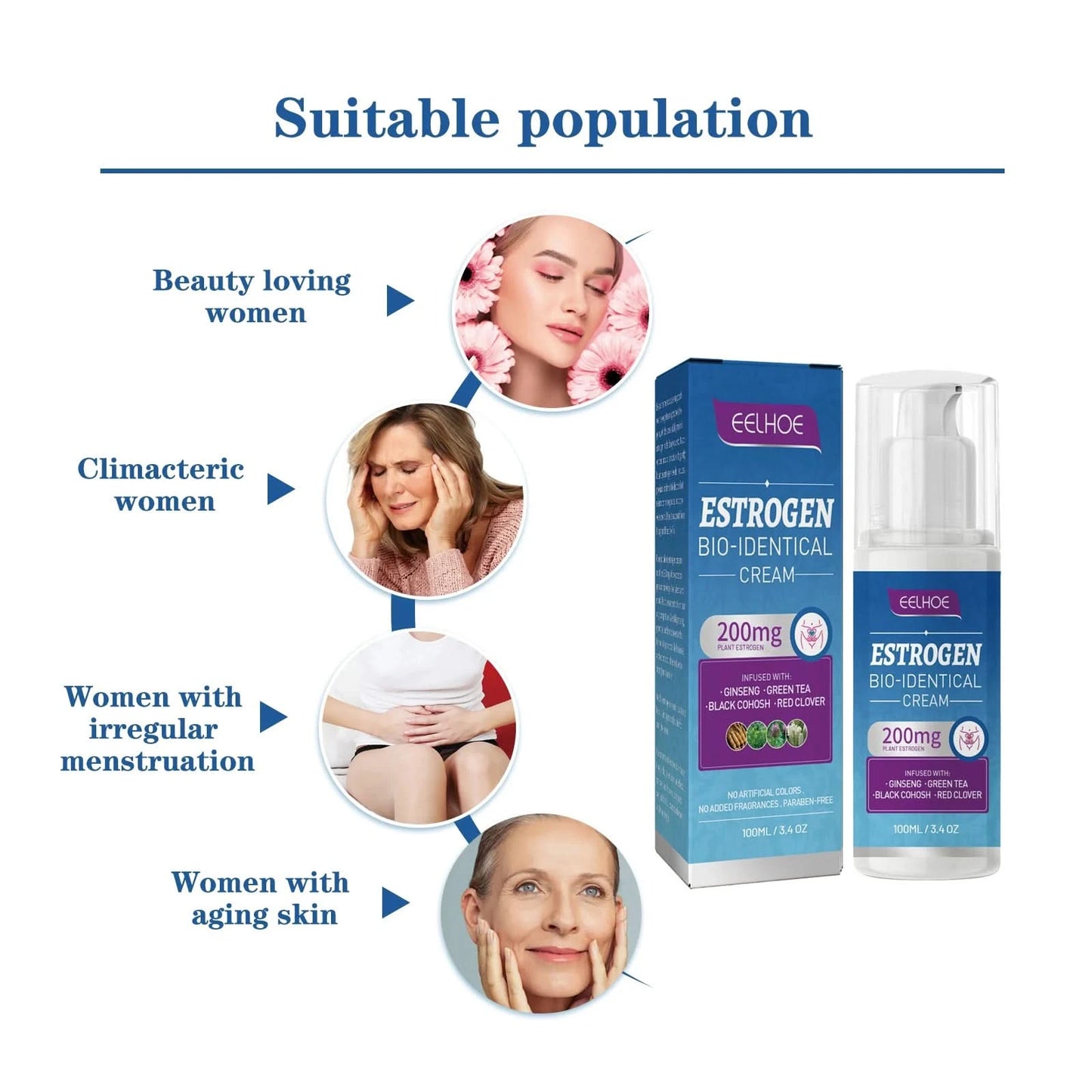 Eelhoe Menopausal Estrogen Cream Soothing Cream Care Cream To Reduce Women's Menopausal Fatigue Mood Swings Care Cream - M & M Global