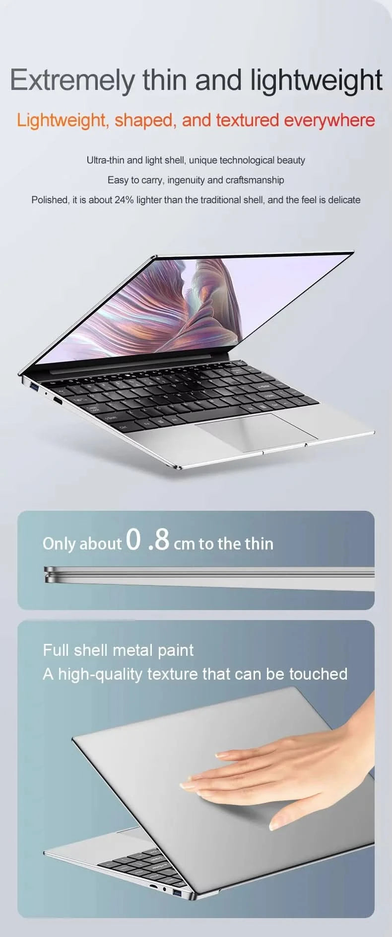 2025 Laptop Computer Windows 11 Notebook 14.1 Inch Intel Celeron N4000 12GB 512GB 1920*1080 Resolution Office Study PC computer