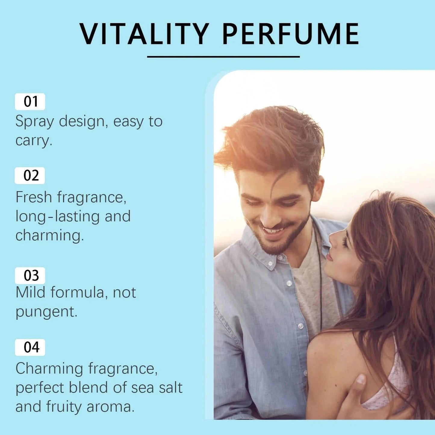 Roxelis 50ml Fresh Perfume Ocean Vitality Long Lasting Scent Pheromone to Attract Romantic Dating Flirting Glamour Perfume Spray - M & M Global