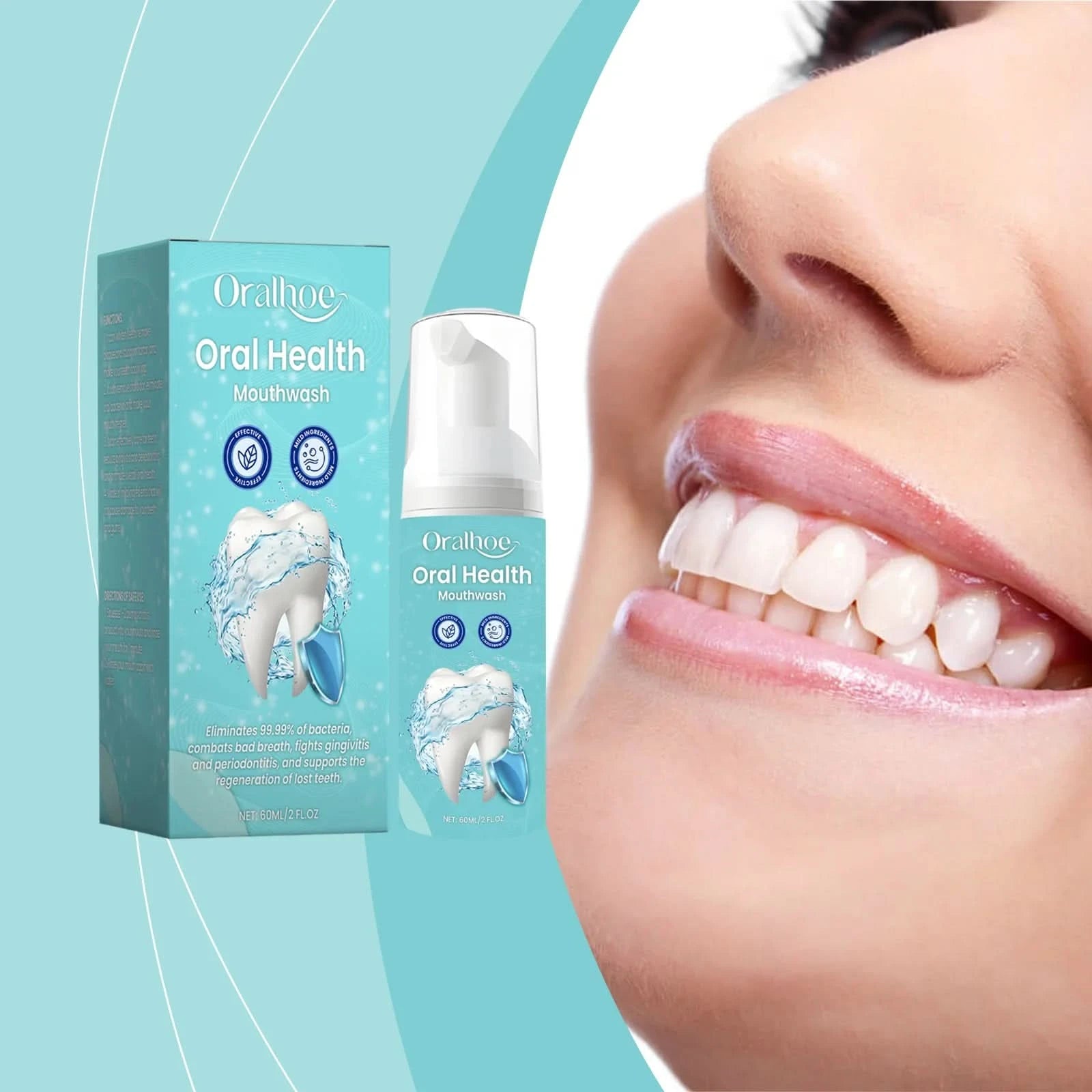 Oralhoe 60ml Teeth Cleaning Mousse Foam Toothpaste Remove Yellow Stain Oral Health Fresh Breath Brighten Whitening Teeth Mousse - M & M Global
