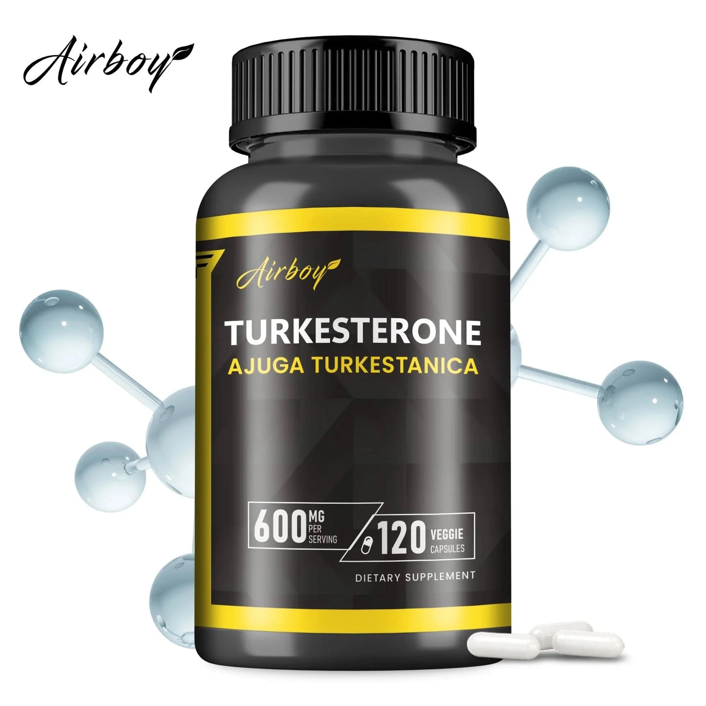 Turkesterone Supplement - Improves Male Performance, Endurance, Motivation, Focus & Muscle Mass - 120 Capsules - M & M Global