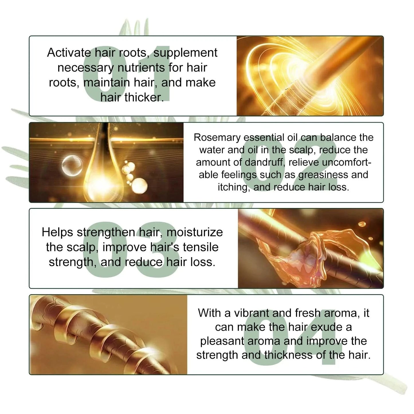 Eelhoe Rosemary Hair Growth Spray Nourish Scalp Treatment Anti Hair Loss Strengthen Repair Split Ends Frizz Smooth Hair Spray - M & M Global
