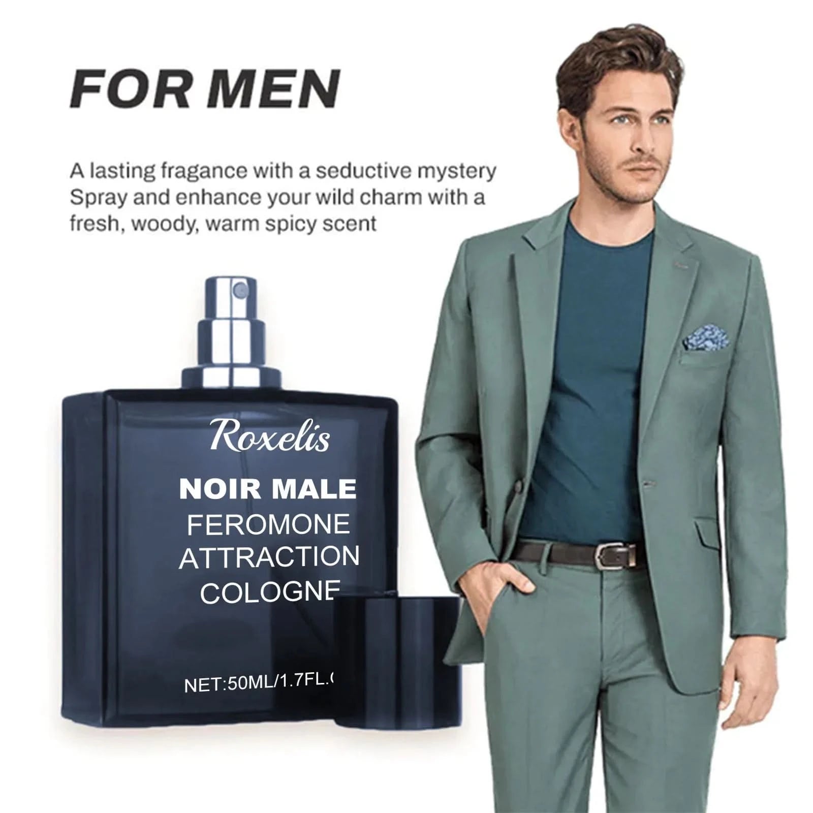 Roxelis 50ml Lasting Charming Perfume Cologne Fragrance Pheromone Fresh Release Charm Eau De Parfum Dating Flirting Perfume Gift - M & M Global
