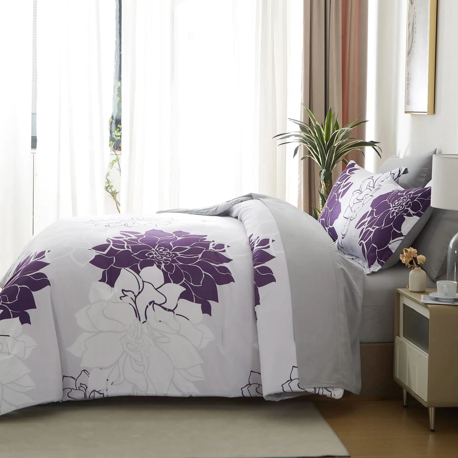 Bedroom with floral bedding featuring purple and white flowers, nightstand, and plant.
white bedding set
comforter set queen
floral duvet cover
Comfora Cozy Bedding Set
plush comforter set cozy pack
ultra-soft all-season comforter and shams
luxury cozy bedding set online
warm textured comforter set King/Queen

Green Plant Bedding

Botanical Quilt Set
Nature Print Bedding

5 Piece Bedding Set

7 Piece Bedding Set

Soft Microfiber Quilt

Breathable Bedding Set
