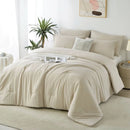 Beige comforter set on a bed in a bedroom with plants and decor.
Microfiber comforter set

Solid color bedding set

Soft bedding for all seasons

Twin/Queen/King comforter

Lightweight bed set

Wrinkle-resistant bedding

Machine washable comforter

Minimalist bedding

Dorm room bedding

Gift bedding set