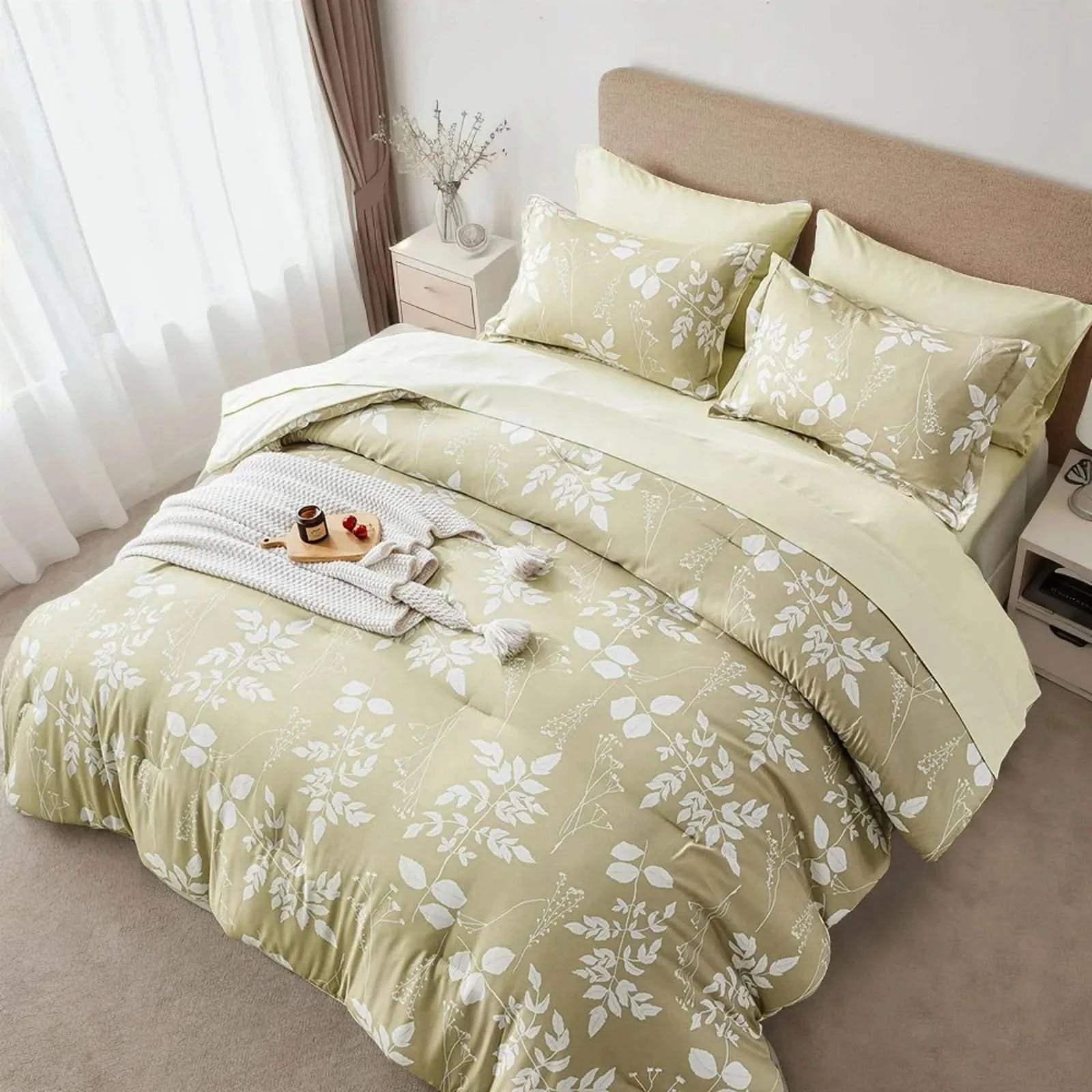 Blue bed with pillows and a blanket in a bedroom setting
Comfora Cozy Bedding Set
sage green bedding
white bedding set
comforter set queen
floral duvet cover
Comfora Cozy Bedding Set
plush comforter set cozy pack
ultra-soft all-season comforter and shams
luxury cozy bedding set online
warm textured comforter set King/Queen
