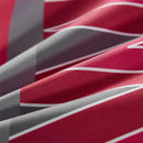Close-up of red and gray fabric with white lines
7-piece microfiber bedding set

All-season bed comforter

Soft brushed microfiber bedding

Luxury quilt set for queen bed

Fade-resistant bedding set

Machine washable comforter set

Elegant bedroom decor

Gift bedding set for women

Hypoallergenic bedding