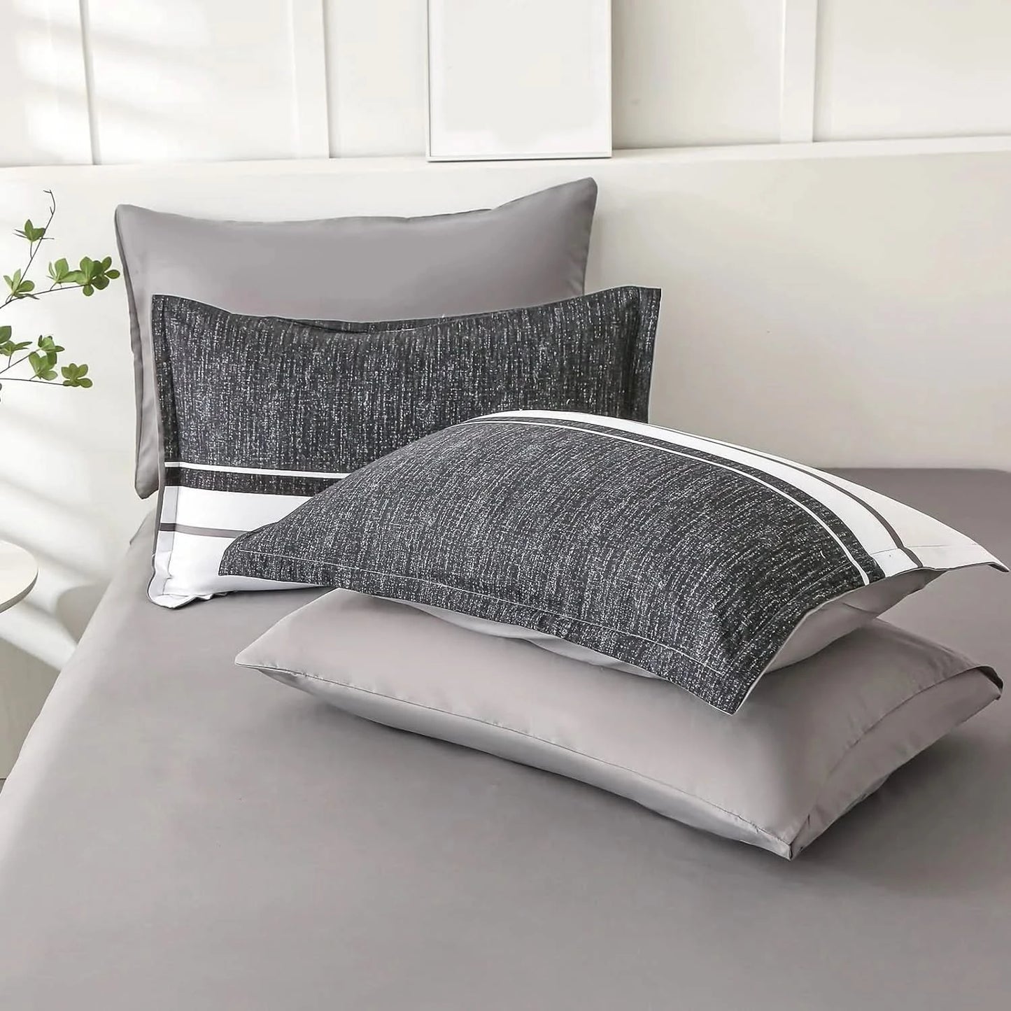 Gray and black patterned pillows on a bed with a white headboard.
Comfora Cozy Bedding Set
sage green bedding
white bedding set
comforter set queen
floral duvet cover
Comfora Cozy Bedding Set
plush comforter set cozy pack
ultra-soft all-season comforter and shams
luxury cozy bedding set online
warm textured comforter set King/Queen
Green Plant Bedding
Botanical Quilt Set
Nature Print Bedding
5 Piece Bedding Set
7 Piece Bedding Set
Soft Microfiber Quilt
Breathable Bedding Set
