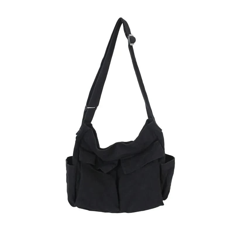 Women Vintage Handbag Canvas Teenager Shoulder Tote Bags Messenger Bags Ladies Casual Handbag Crossbody Purse - M & M Global